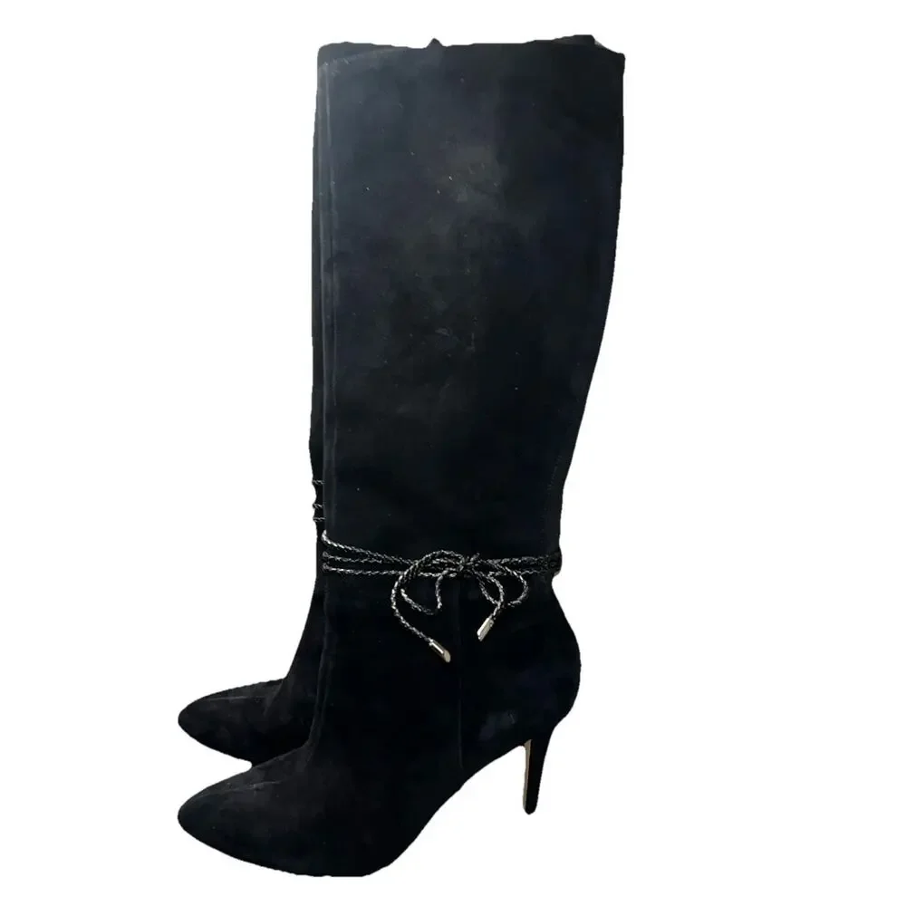 White House Black Market Terah Knee High Suede Boots size 9M - Picture 2 of 11